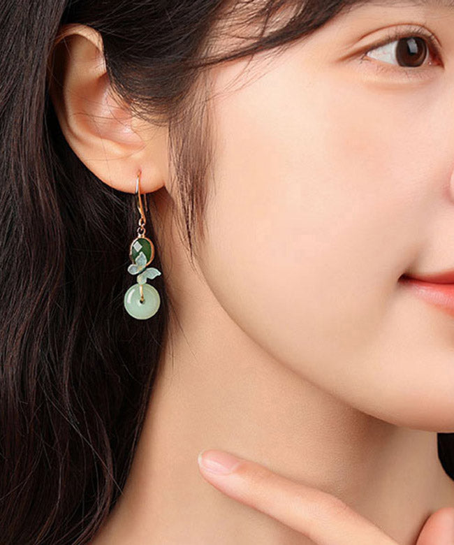Green Copper Glaze Butterfly Drop Earrings