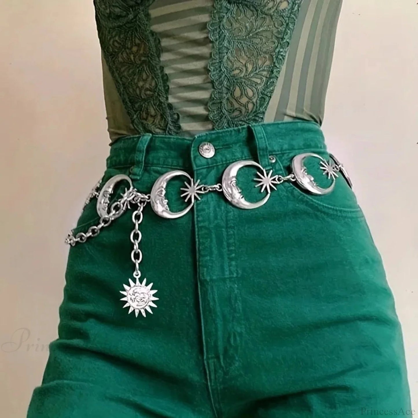 Adaptable Gothic Solar Lunar Star Charms Belt