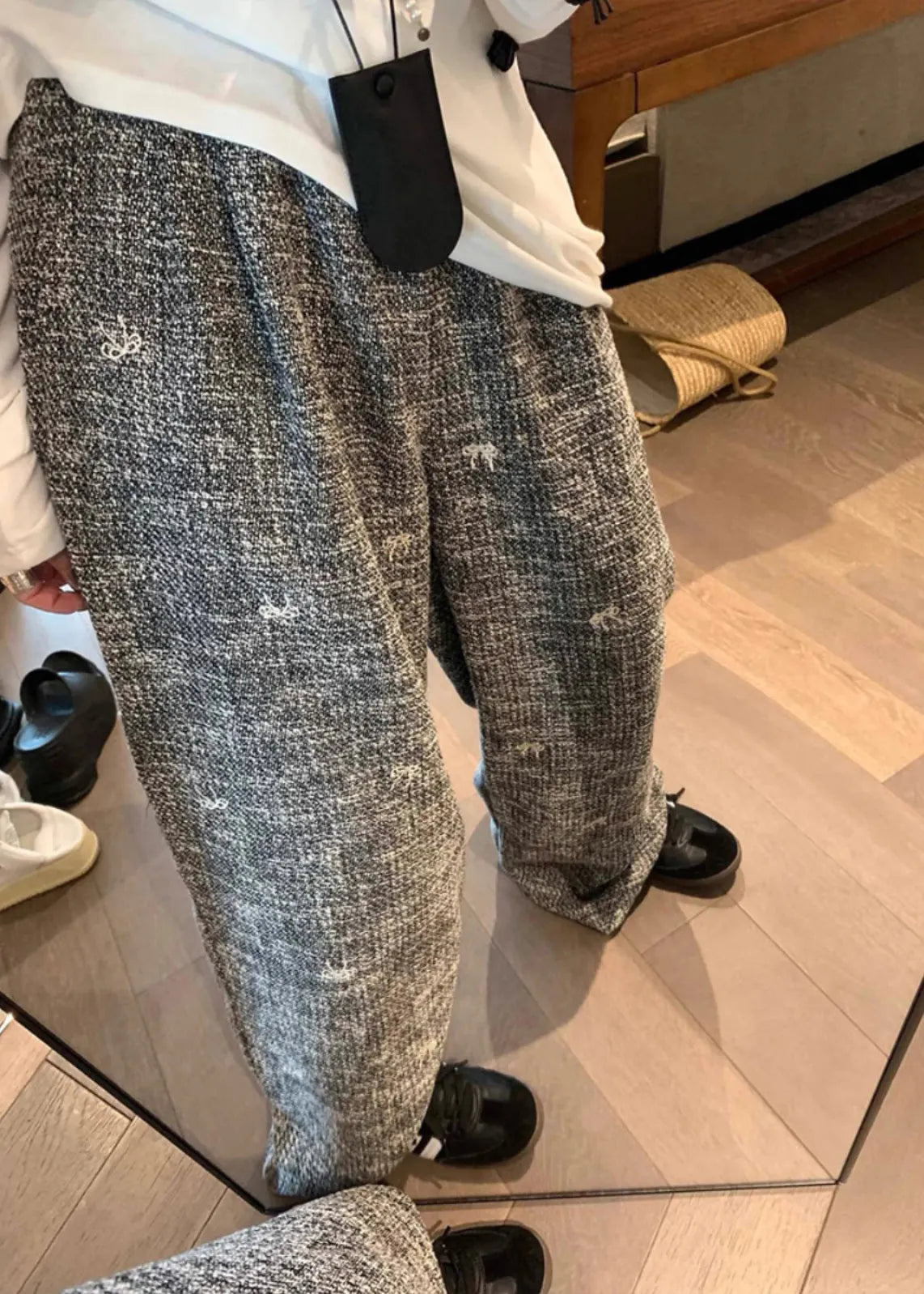 Khaki High Waist Wide Leg Pants Fall