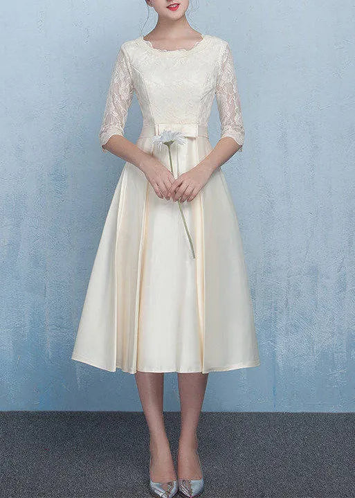 Navy Lace Patchwork Silk Dresses Summer
