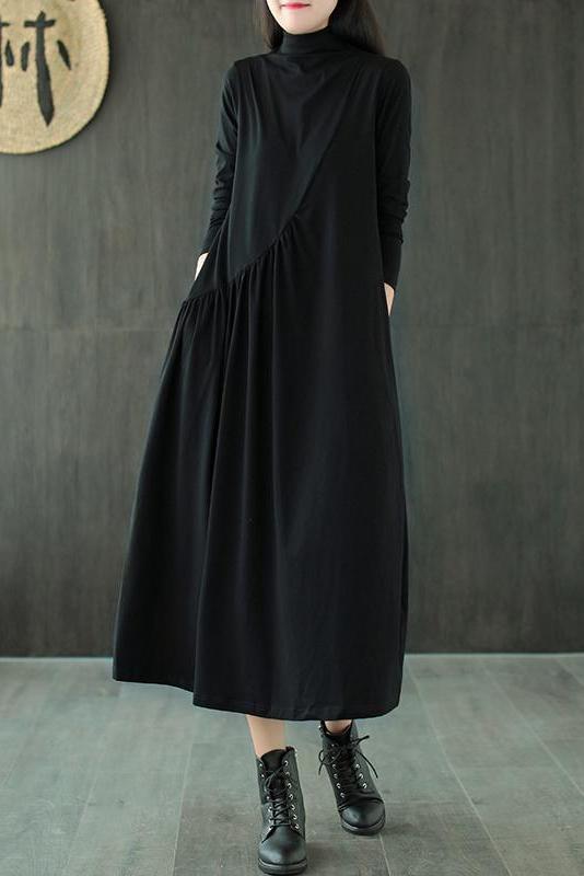 Limited Stock- Draped High Neckline Dress