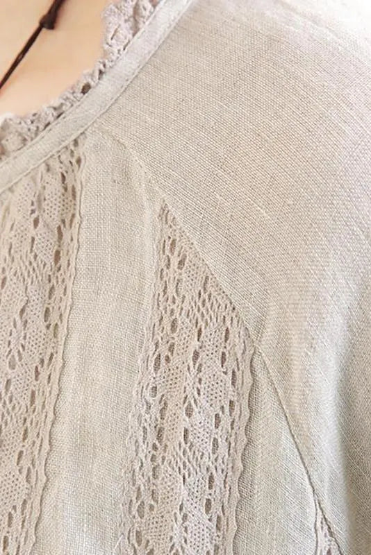 Limited Stock- Lotstrends 100% Linen Stripe Hand-made Loose Shirt