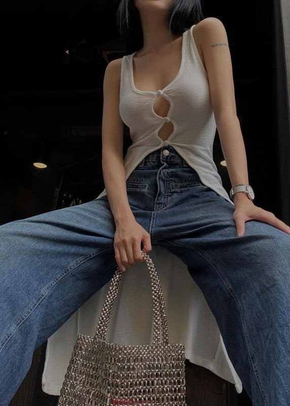 European and American U-neck Slim Fit Suspender Dress Summer
