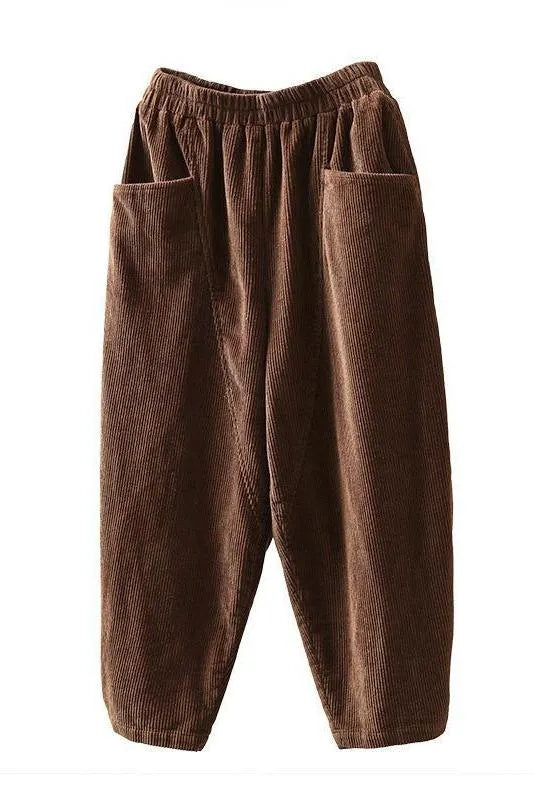 Limited Stock- Elastic Waist Corduroy Cotton Handmade Pants