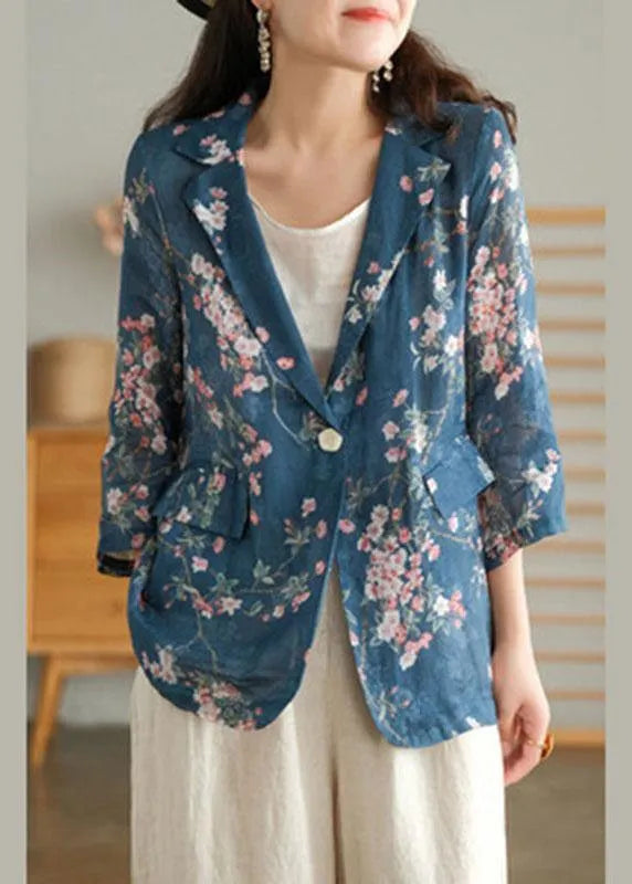 Print Pockets Summer Ramie Coat