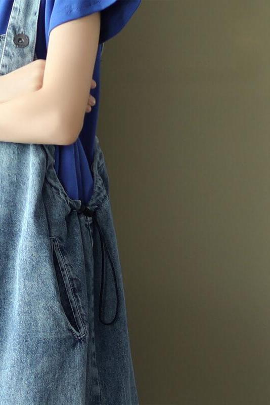 Denim Cotton Button Jumpsuits Dungarees