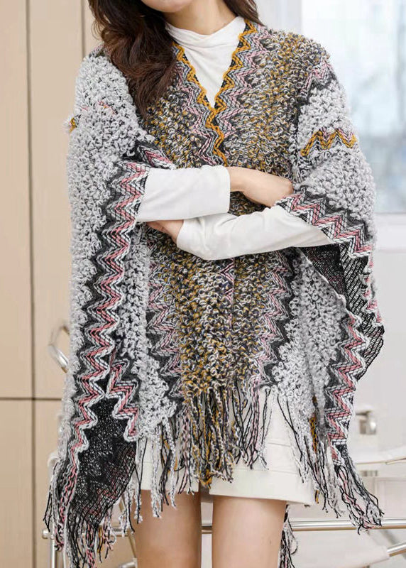 Blue Tassel Holiday Knit Scarf
