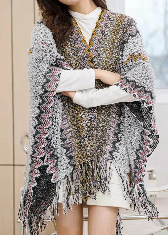 Blue Tassel Holiday Knit Scarf