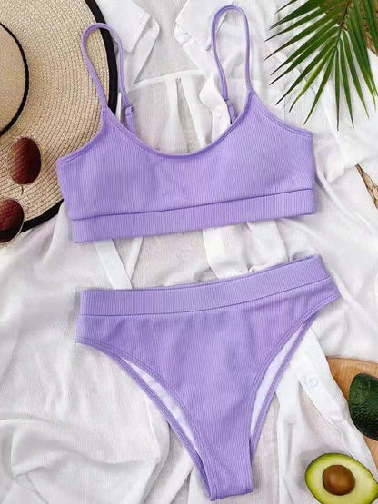 Fashionable U-neck Tank Top Bikini