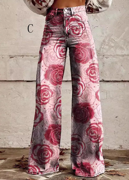 European and American Thin Denim Wide Leg Pants