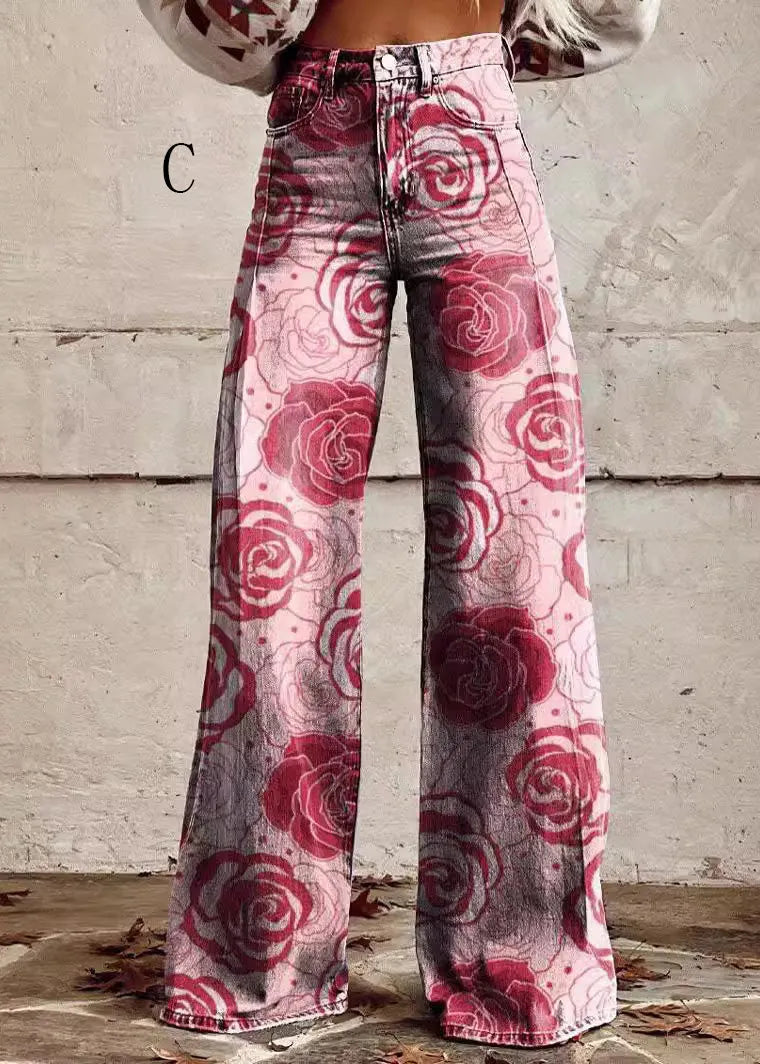European and American Thin Denim Wide Leg Pants