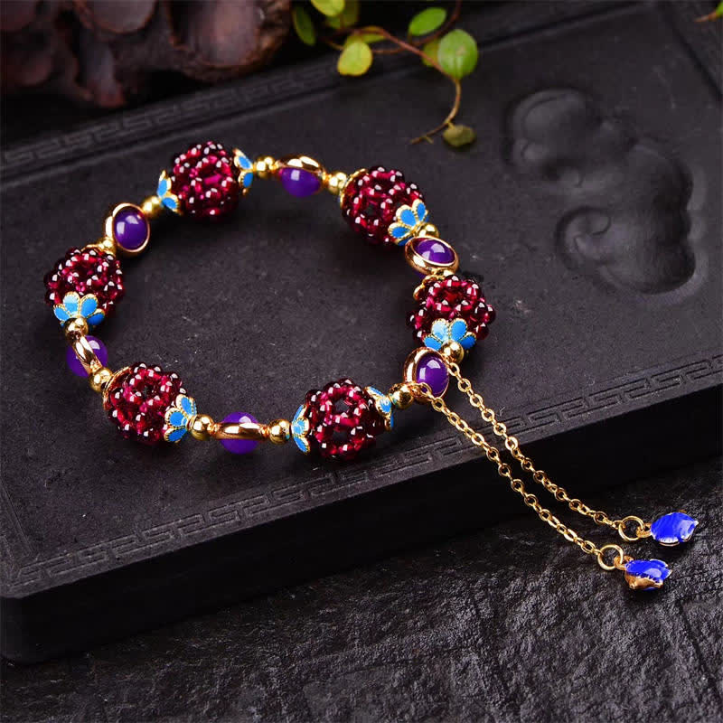 3mm Garnet & Amethyst Calm Bracelet for ’s Healing