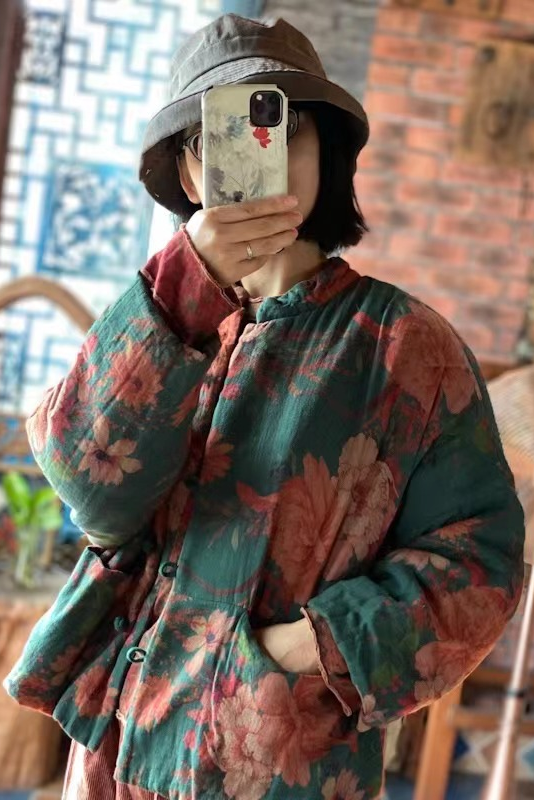 Print Double Layer Cotton Jacket