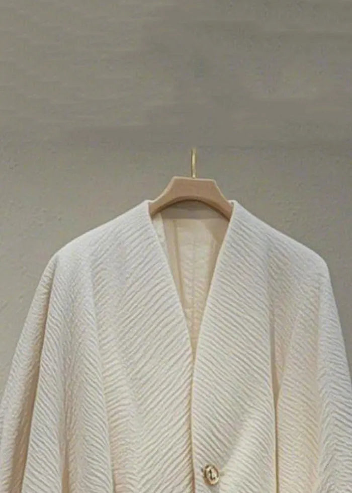 Original Ruffled Pockets Button Cotton Coat Fall