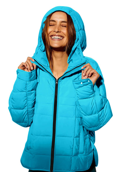 Yellow Hooded Pockets Fine Cotton Filled Jacket Winter