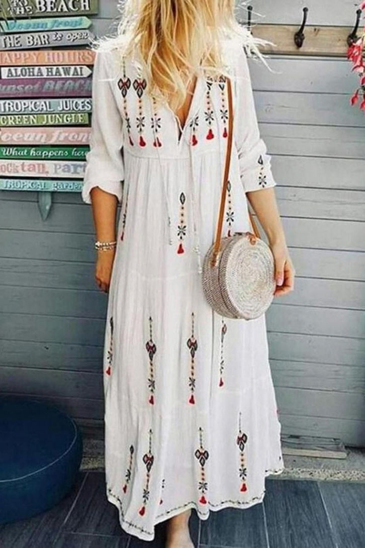 Spring Summer Print Long Dress