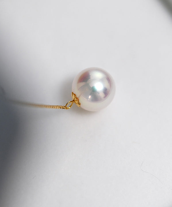 Pearl 14k Gold Pendant Necklace Golden Lntense Light Small Lamp Y Chain