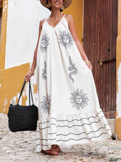 Unique Under the Sun Printed V-neck Dress