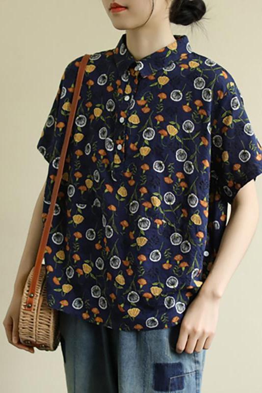 Limited Stock- Summer Flower Print Thin Cotton T-shirt