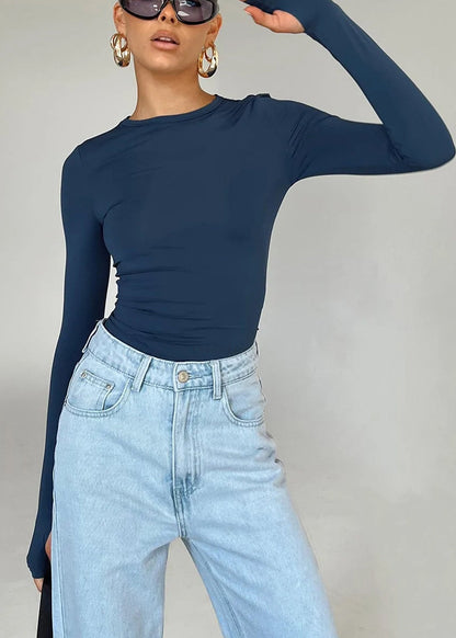 Green O-neck Slim Fit Cotton T Shirt Spring
