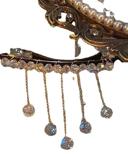 Diy Nude Alloy Crystal Tassel Hairpin