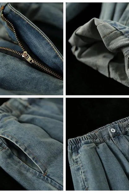 Loose Wide-leg Blue Jeans Denim Pants