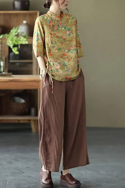Cotton Linen Irregular Shirt