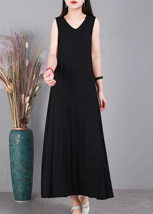 Black V Neck Cotton Cardigans and Dress Two Pieces Set Long Sleeve