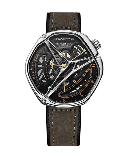 Unique Blue Stainless Steel Fully Automatic Mechanical Hollow Out Watch
