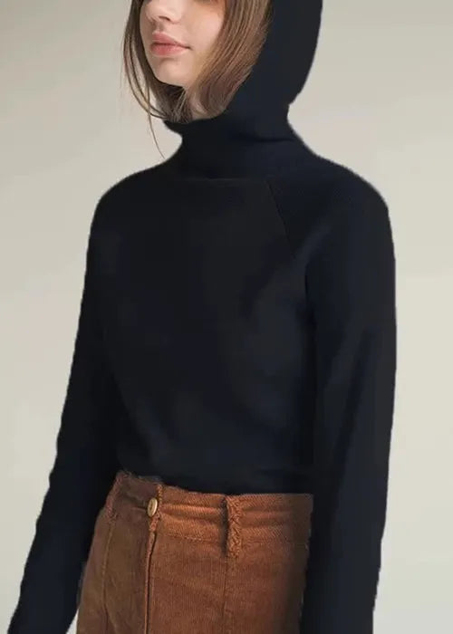 Slim Fit Blue Hooded Knitting Cotton Sweaters Winter