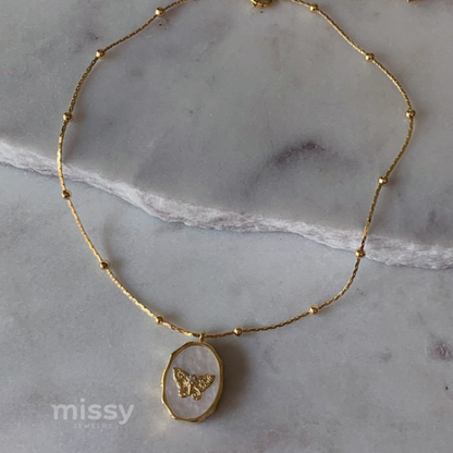 Butterfly Locket Pendant Necklace