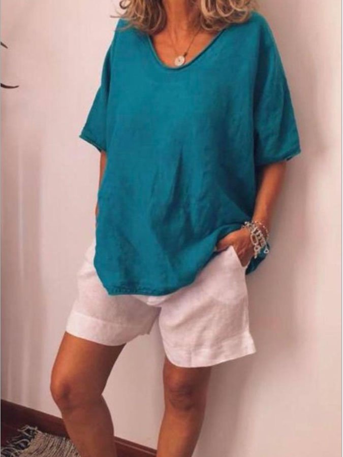 Cotton and Linen T-shirt
