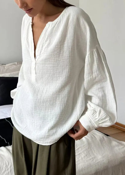 Green V Neck Patchwork Tops Fall