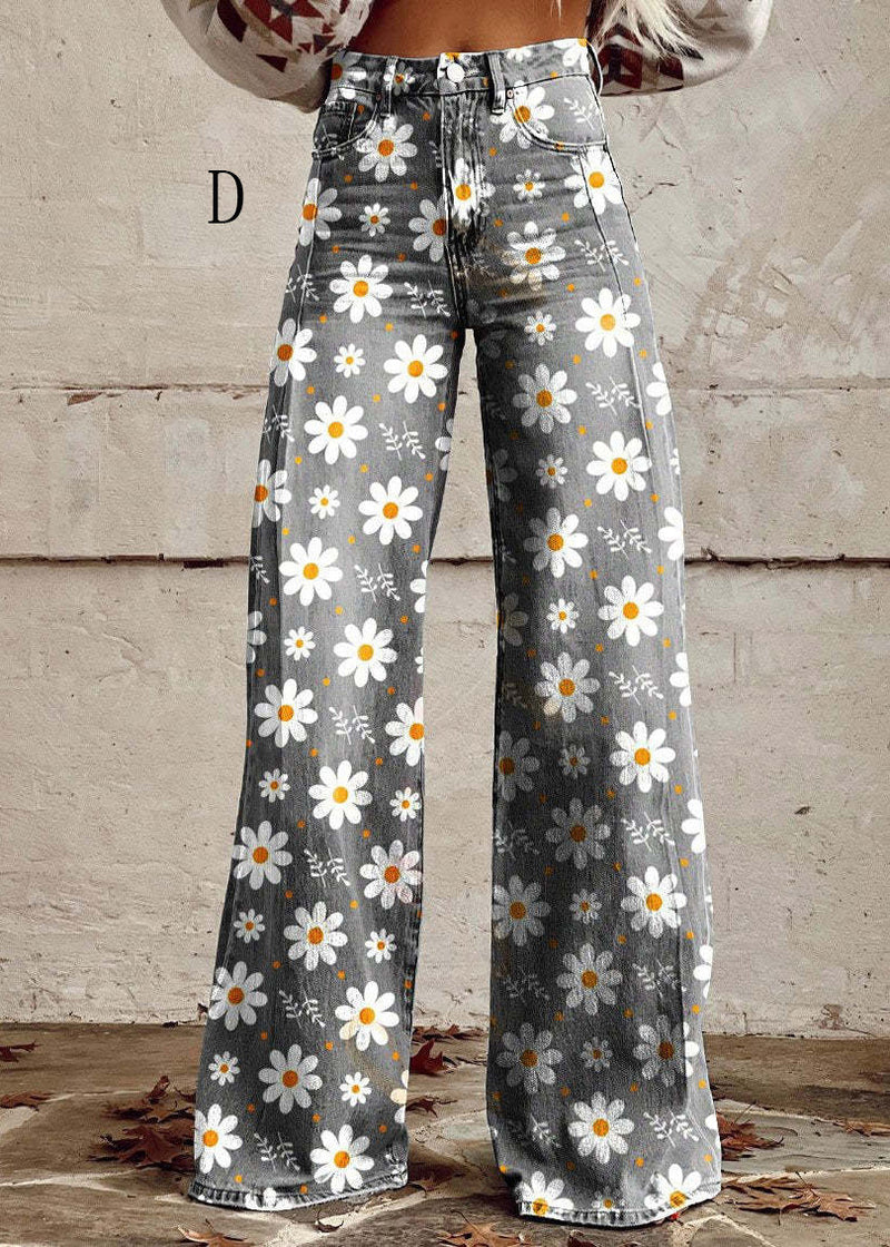 European and American Thin Denim Wide Leg Pants