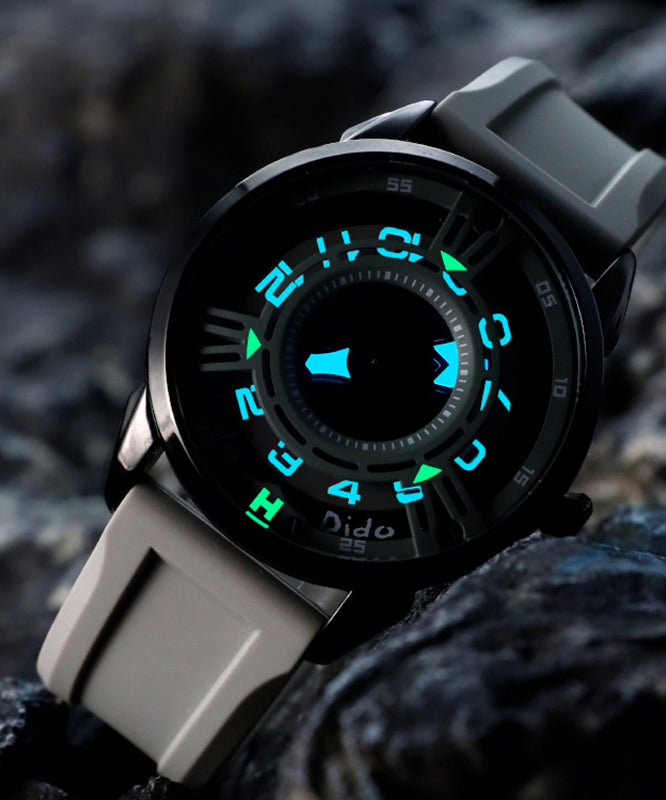 Blue Silicone Rubber Waterproof Hollow Out Watches