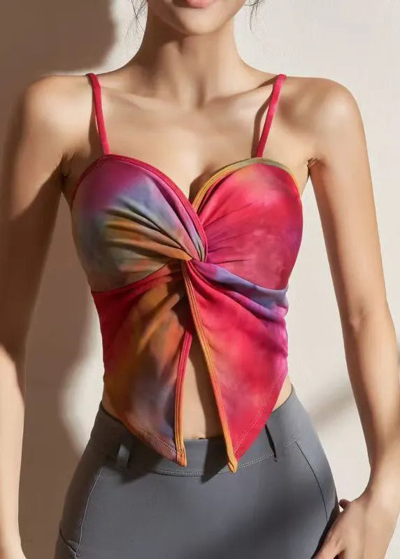 Club Red Side Open Bra Tank Top
