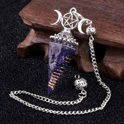 Triple Goddess Crystal Pendulum Necklace