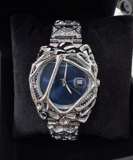 Style Dark Blue Stainless Steel Waterproof Alien Watches