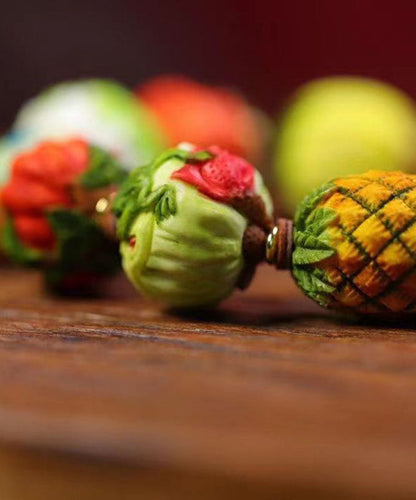 Colorblock Hand Knitting Fruit and Vegetable Tassel Bracelet