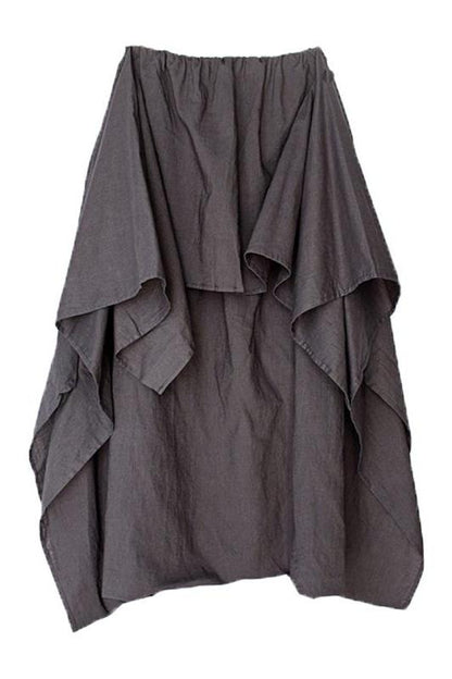 Cotton Wide Leg Pants Gray Trousers P4101