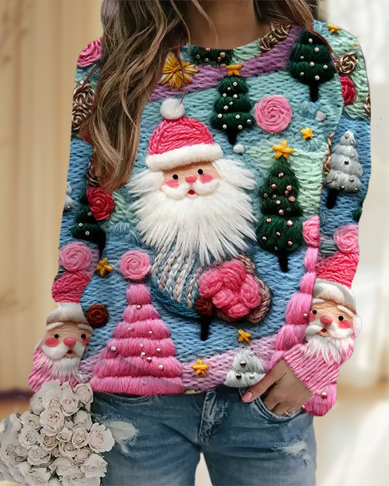 Christmas Tree and Santa Claus Print