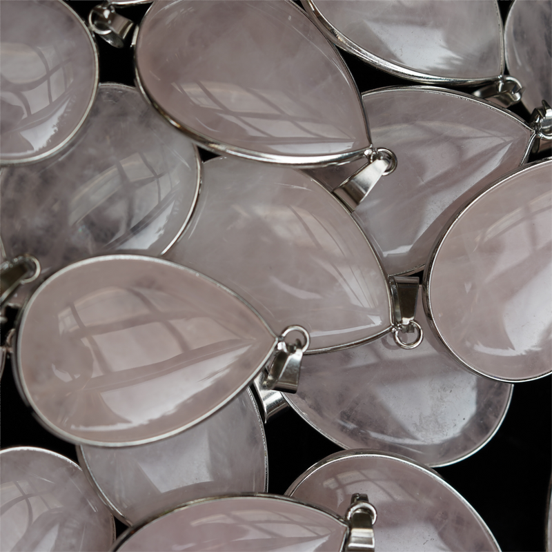 35mm Mixed Crystal Teardrop Pendant With Gold or Silver Trim