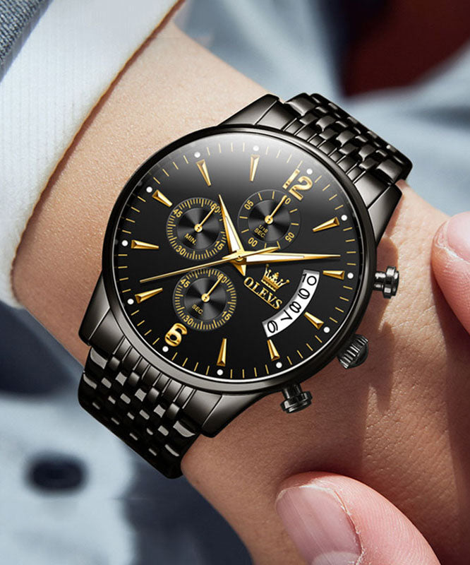 Gold Stainless Steel Quartz Movement Machinery Watches