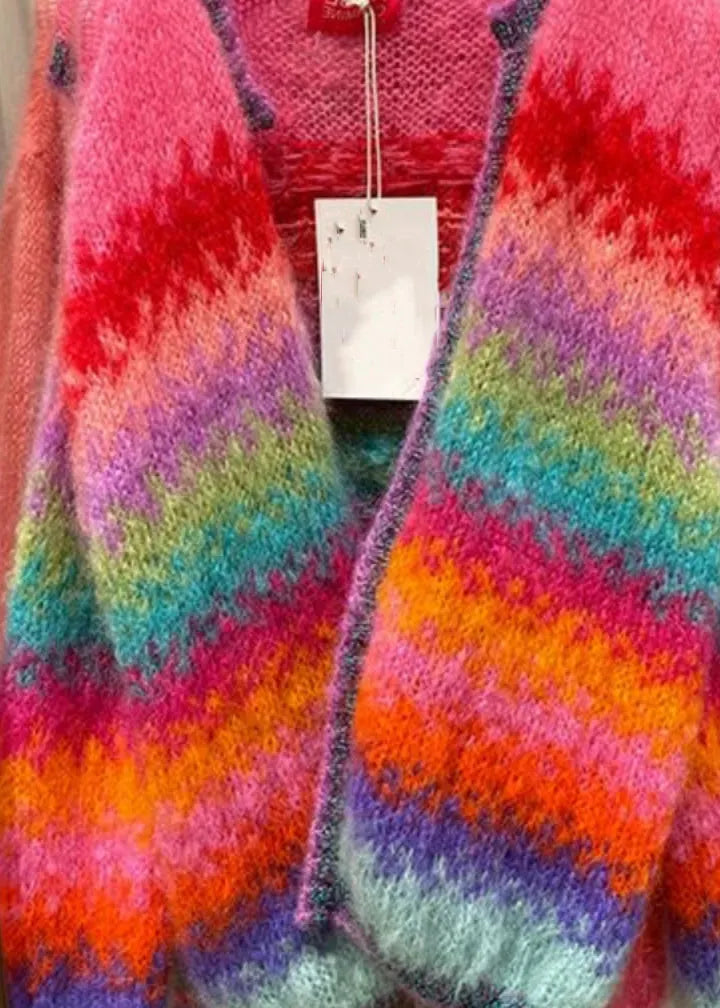 Stylish Multicolor V Neck Cozy Knit Cardigans Fall