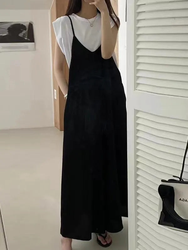 U-neck Loose Suspenders Jumpsuit
