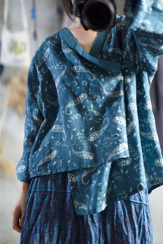 Irregular Hem Print Cardigans Top