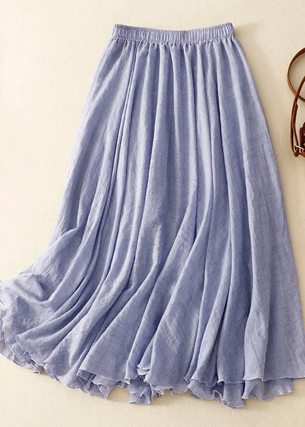 Khaki Exra Large Hem Linen Skirts Spring