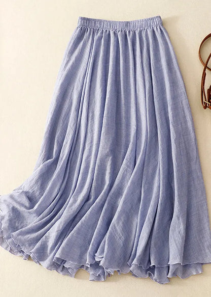 Khaki Exra Large Hem Linen Skirts Spring