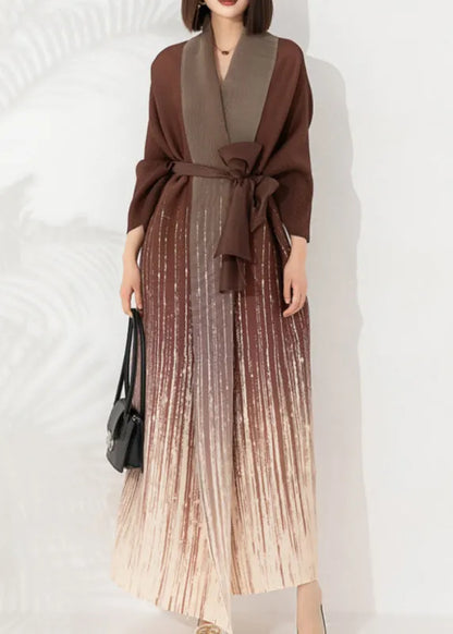 Gradient Coffee Loose Cardigans Batwing Sleeve