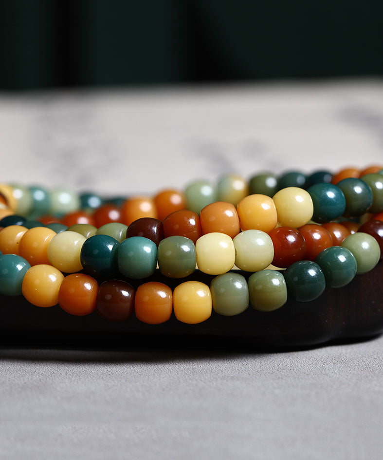 Colorblock Bodhi Red Buddha Bead Lariat Necklace